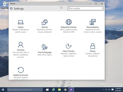 settings windows 10.